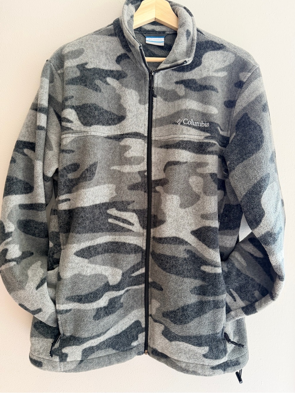 Columbia Gray Camo Full-Zip Fleece Jacket - unisex size L